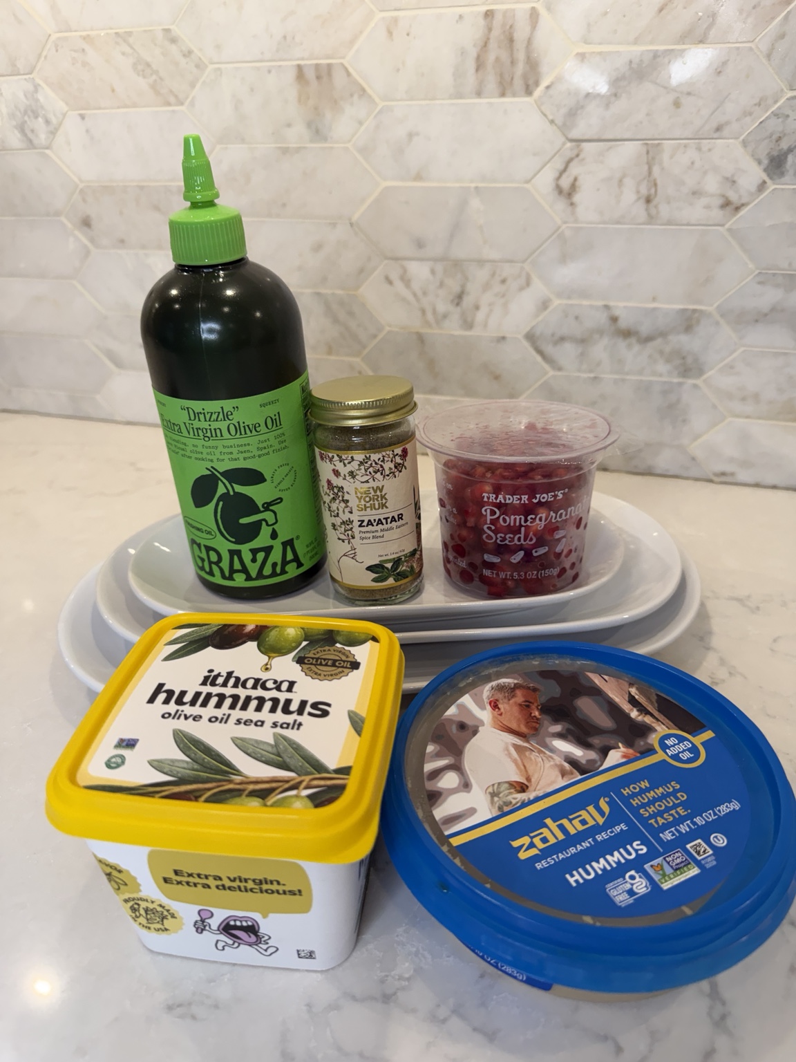 Hummus ingredients flat lay